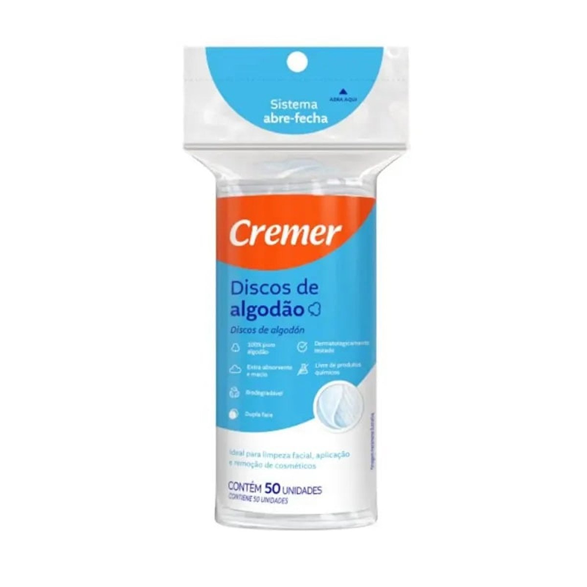 ALGODAO CREME DISCOS DE ALGODAO 50UN