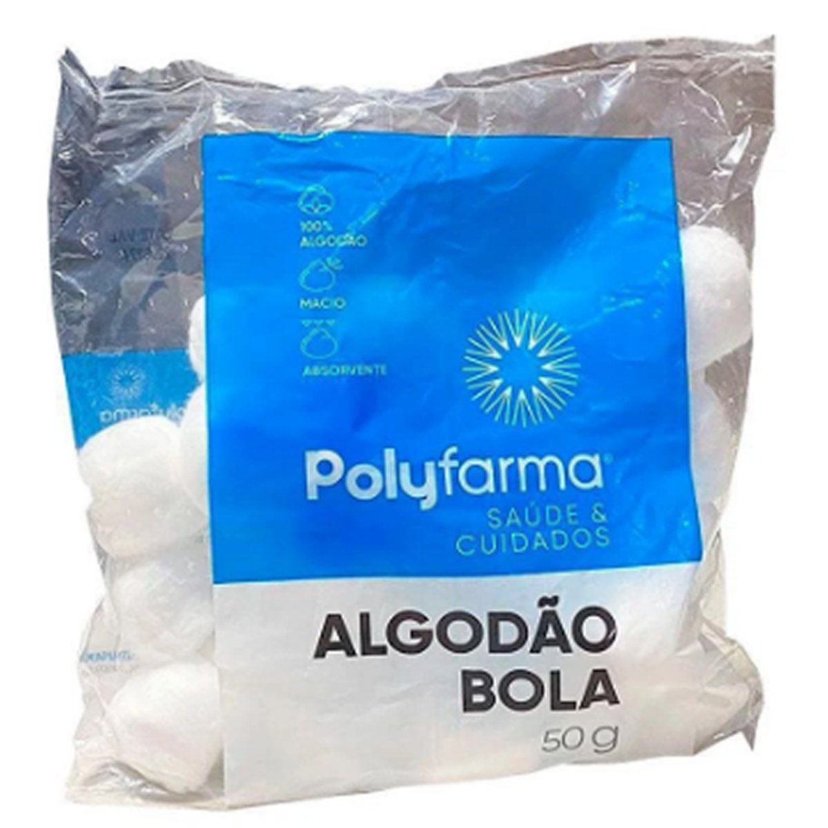 ALGODÃO POLYFARMA BOLA 50G