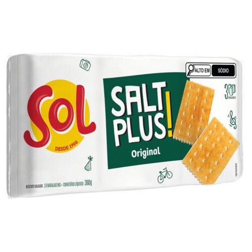 BISC. CREAM CRACKER SALT PLUS ORIGINAL AGUIA 360G