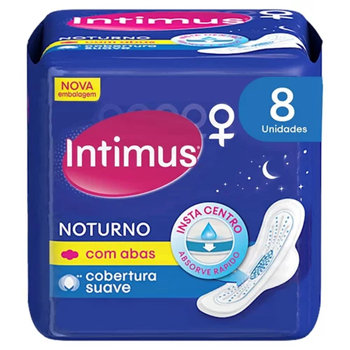 ABSORVENTE INTIMUS GEL NOTURNO SUAVE C/ABAS 8