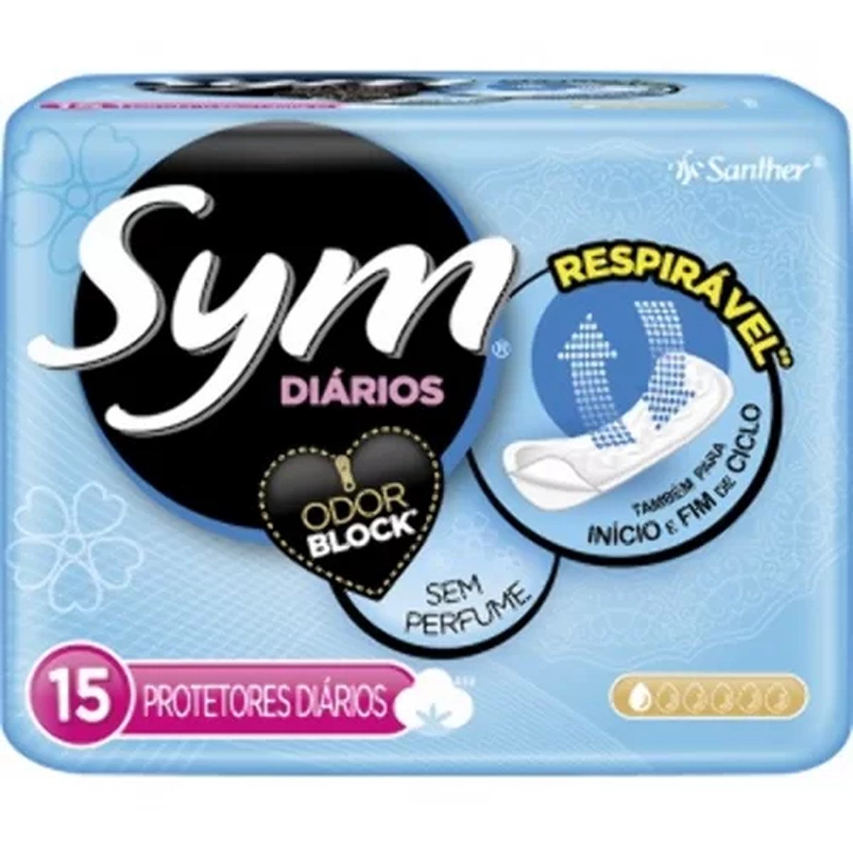 PROTETOR DIARIO SYM RESPIRÁVEL 15UN