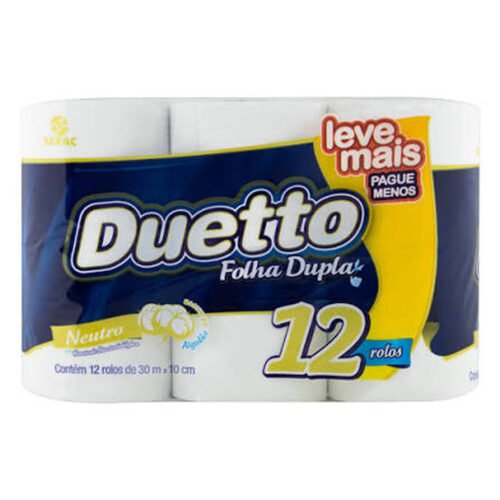 PAPEL HIG. DUETTO NEUTRO COM 12 ROLOS
