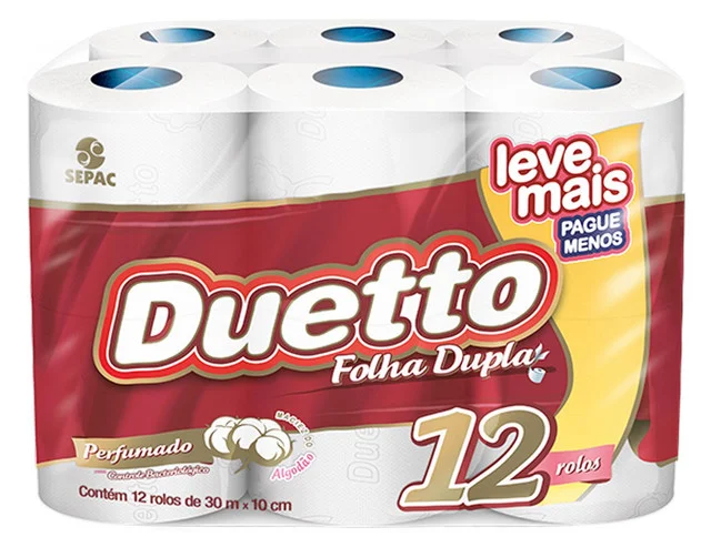 PAPEL HIG. DUETTO PERFUMADO 12 ROLOS 30M