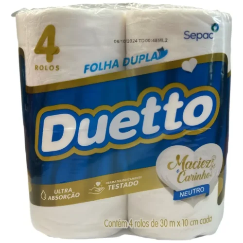 PAPEL HIG. DUETTO FOLHA DUPLA NEUTRO C4 30M